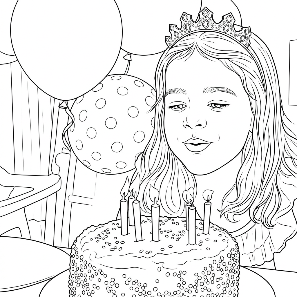 Birthdays: coloring page