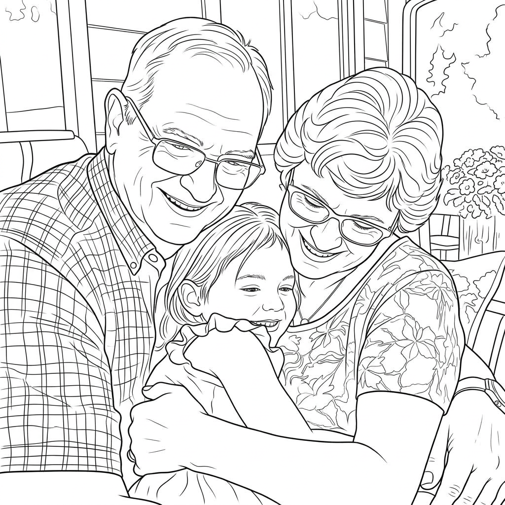 Gifts for grandparents: coloring page