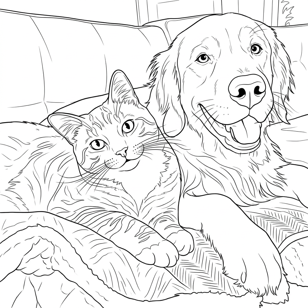 Favorite Pets: coloring page